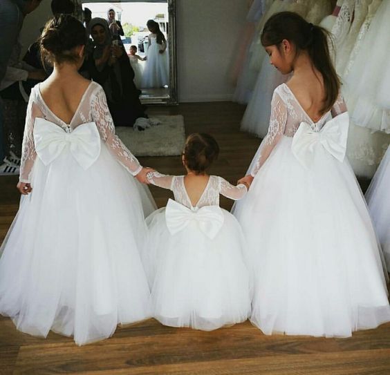 Long Sleeve Lace Top Flower Girl ...